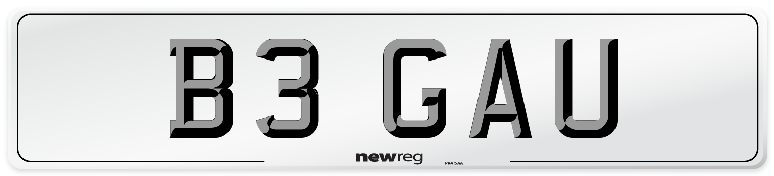 B3 GAU Number Plate from New Reg